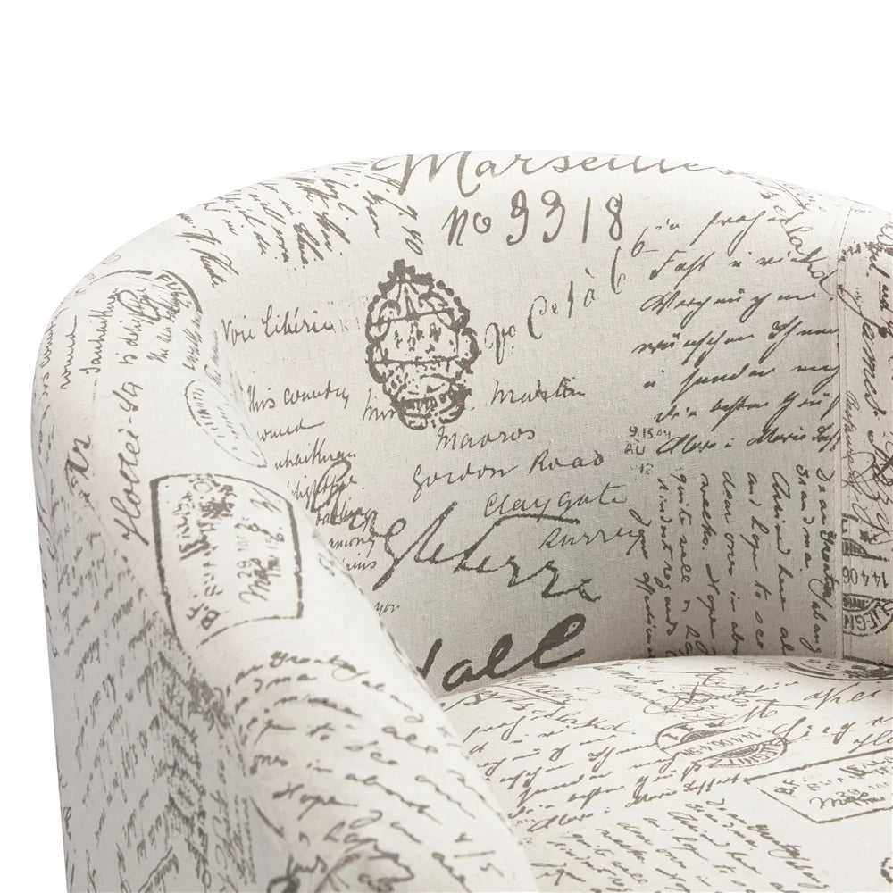 Fabric Accent Arm Chair and Ottoman Set B564