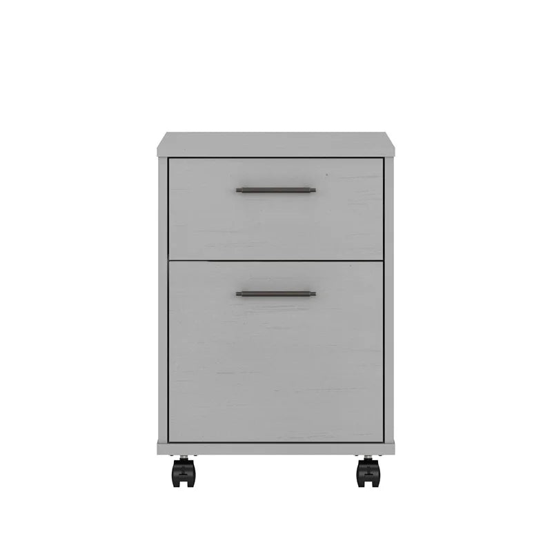 2 Drawers Farmhouse Wood Mobile File Cabinet X7930