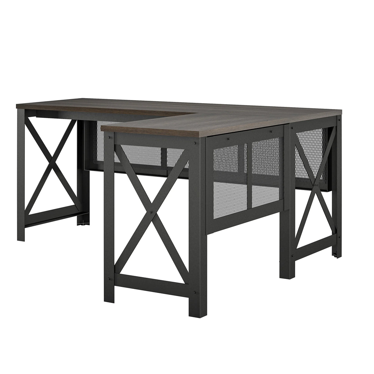 Walnut Lift Top L Desk C83682