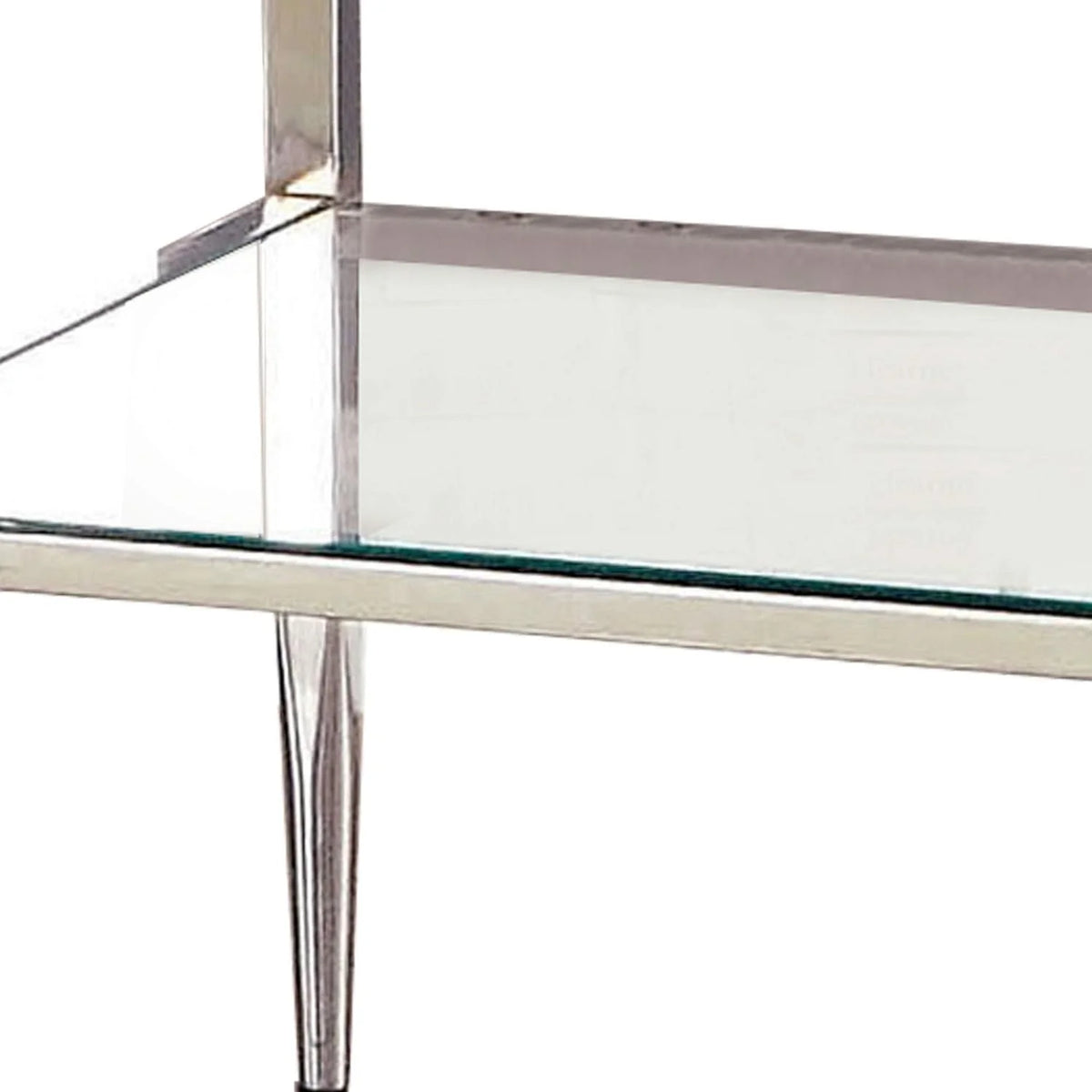 Square End Table with Open Shelf and Chrome Frame N762