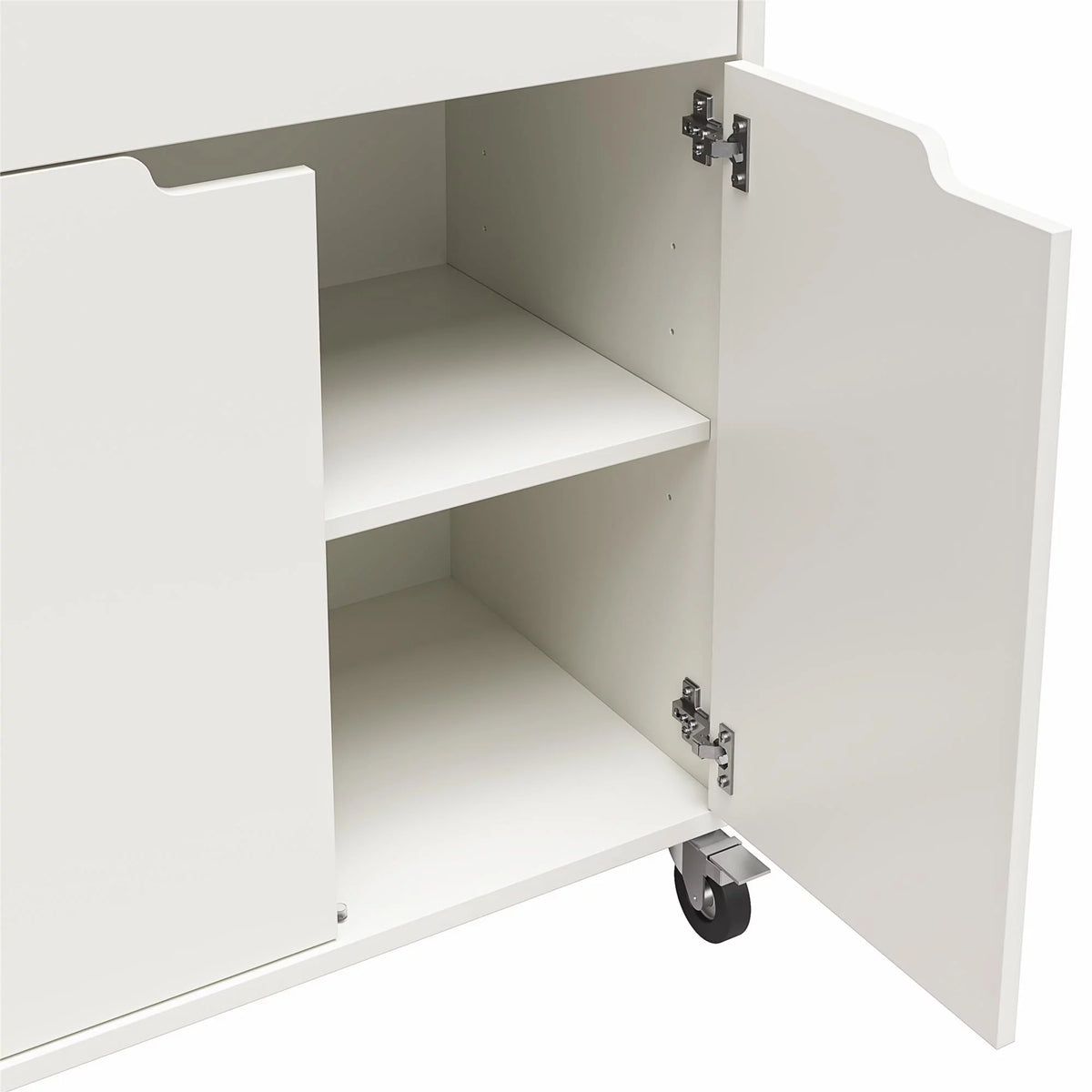 2 Door 1 Drawer Storage Cart with Locking Casters C983