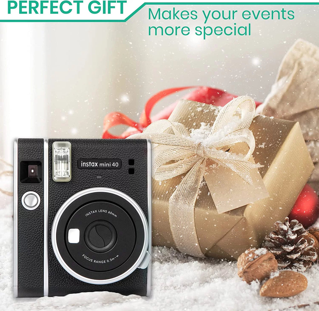 Instax Mini 40 Instant Film Camera Bundle with Color Film Twin Pack B505