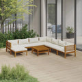 Patio Chairs with Tea Table and Cushions Solid Acacia Wood A686182
