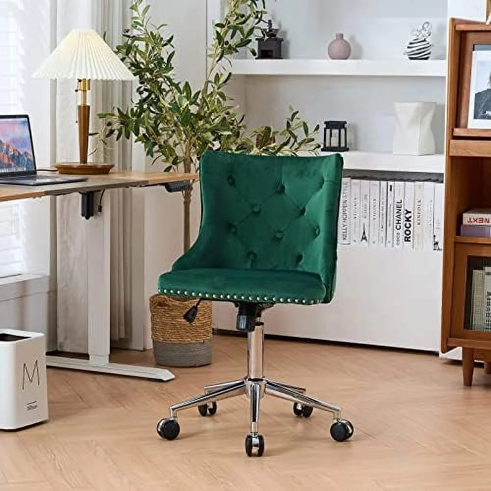 Microfiber Rustic Swivel Desk Chair with Wheels B128159
