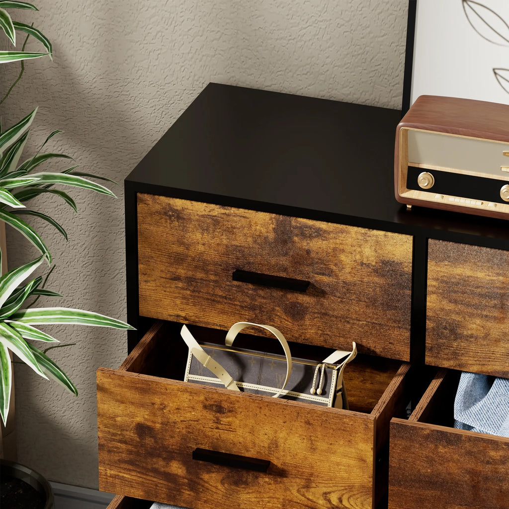 Rustic Brown 9 Drawer Wood Dresser N91193