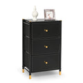 Black 3 Drawer Fabric Dresser A658