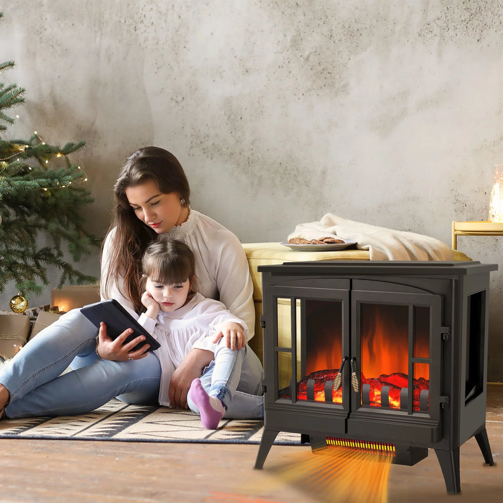 Electric Fireplace Stove, Freestanding, Portable, Thermostat, 1000W/1500W (23 Inch) A284985