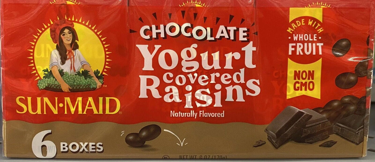 Chocolate Yogurt Covered Raisins 12 Boxes J981