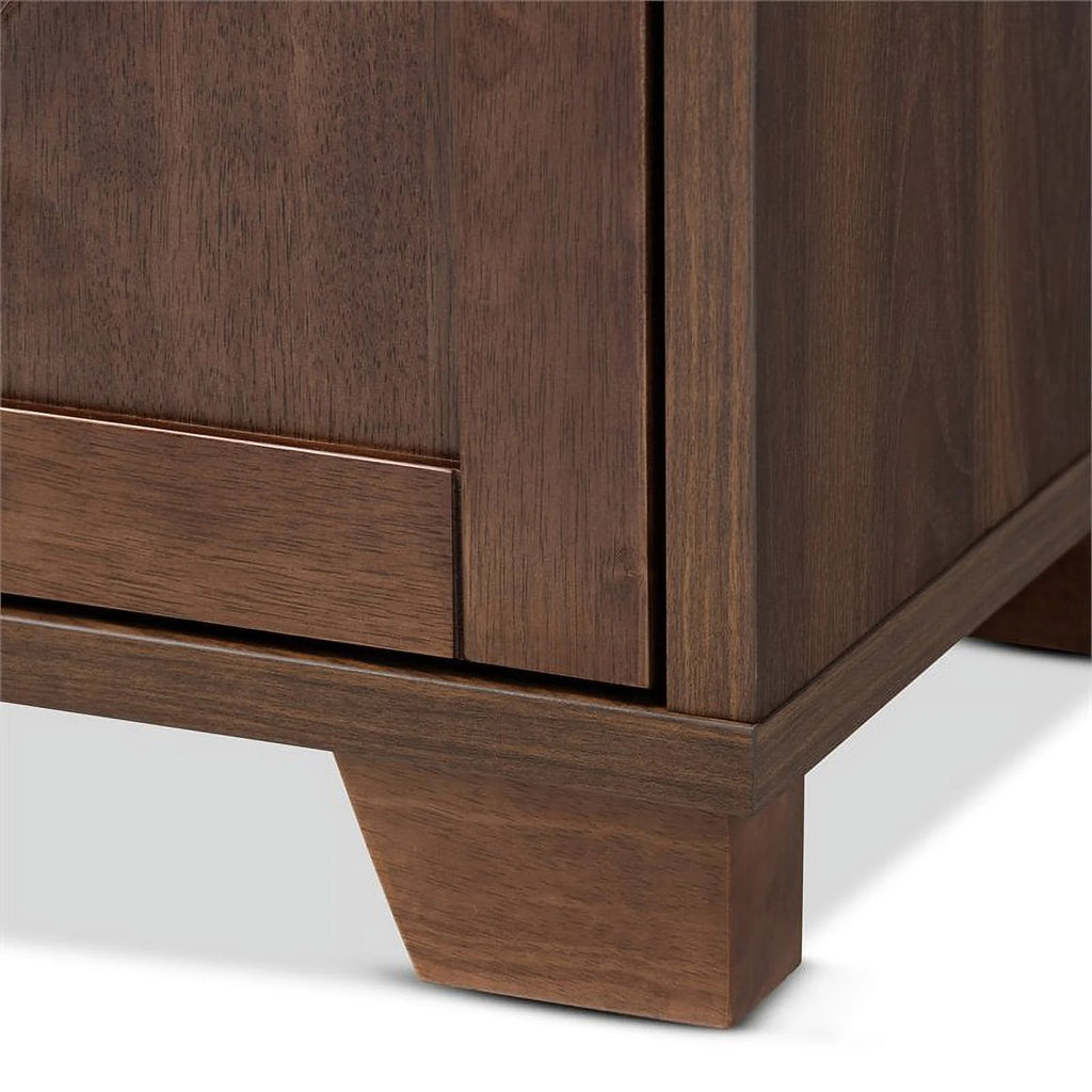 Walnut Brown Finished Wood Wine Storage Cabinet P361979