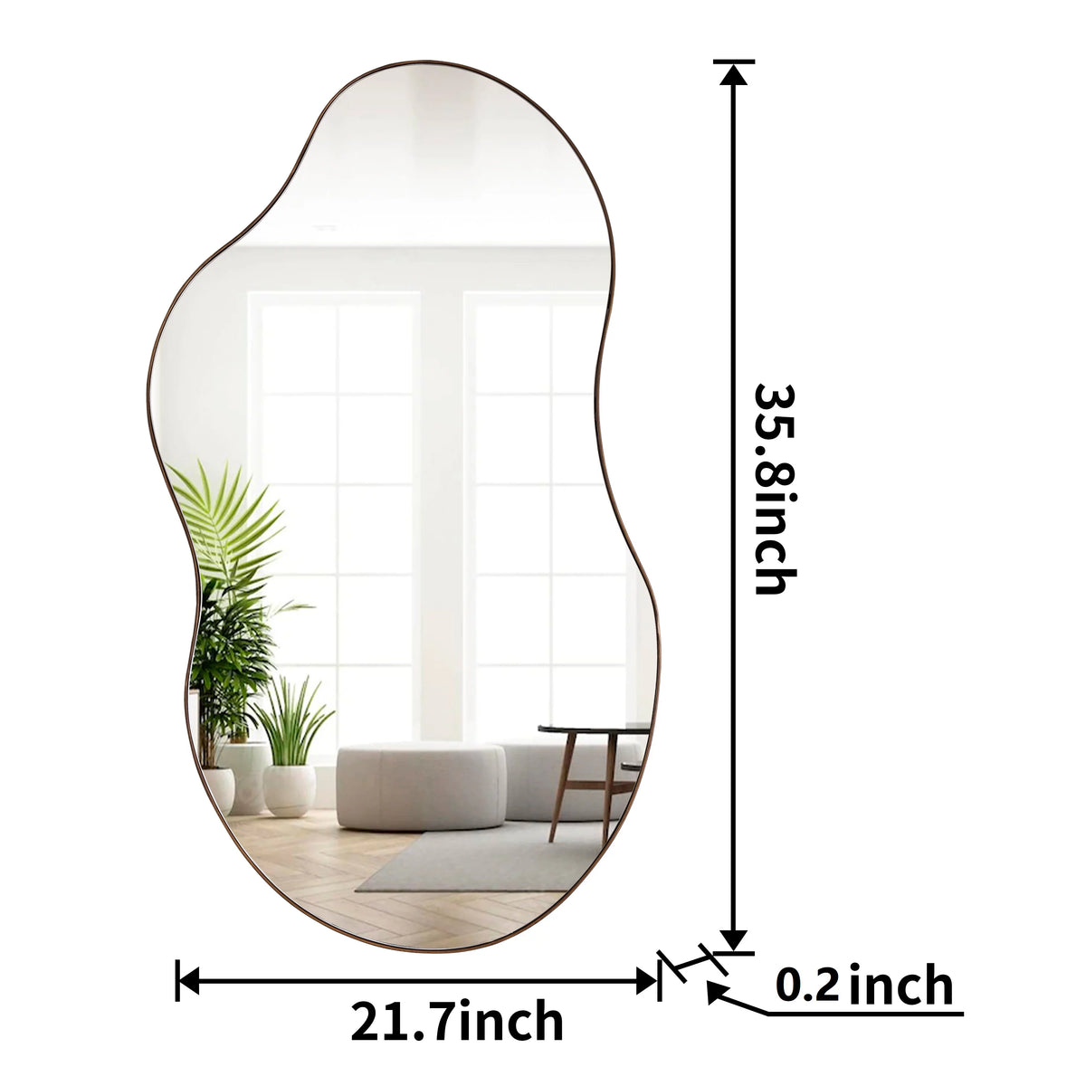 Cloud Shaped Asymmetrical Wall Mirror 22"x36" B2044