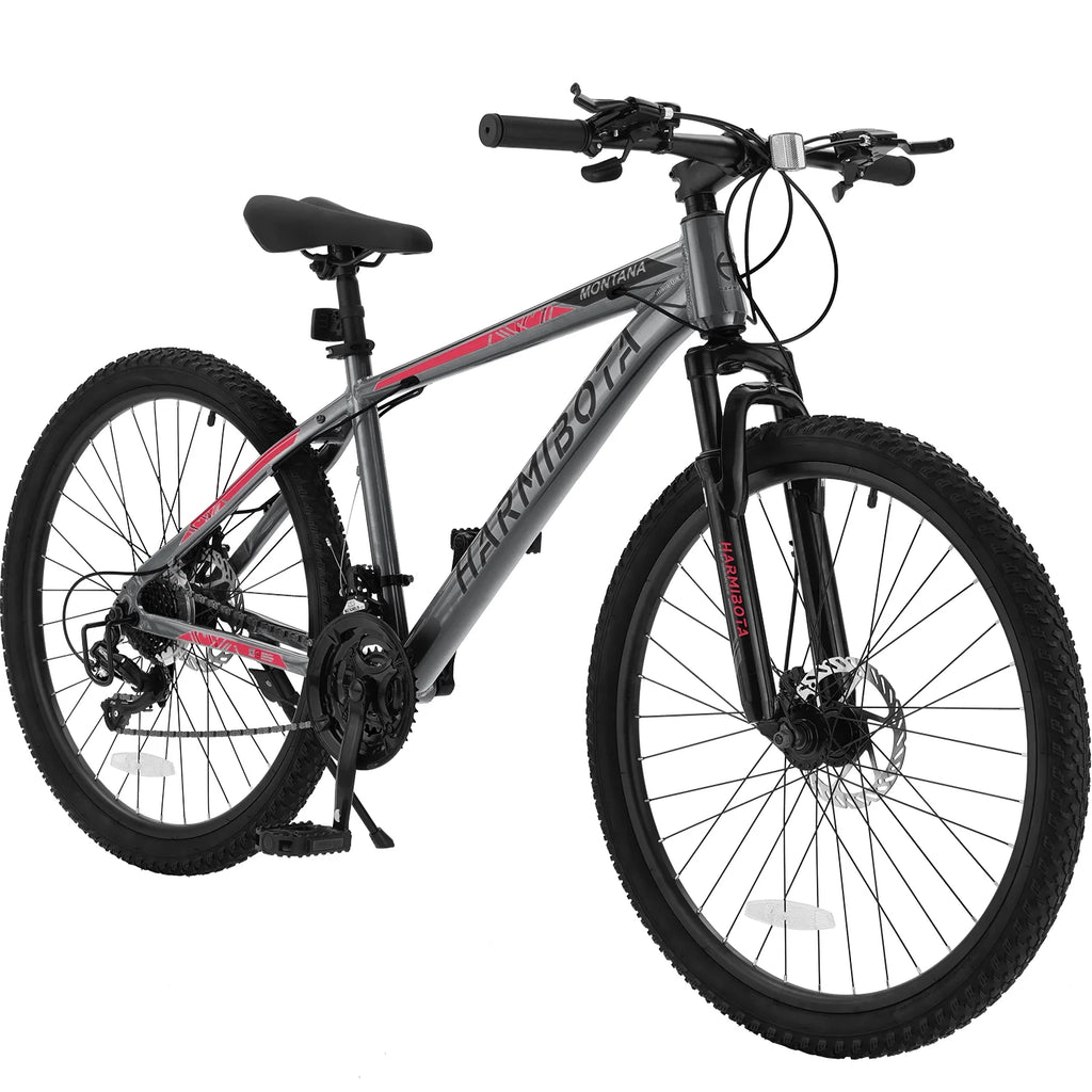 26 Aluminum Mountain Bike with Disc Brakes & Suspension, Black R7061