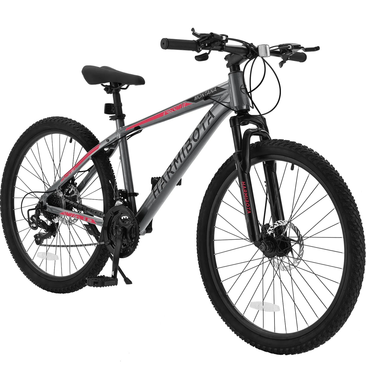 26 Aluminum Mountain Bike with Disc Brakes & Suspension, Black R7061