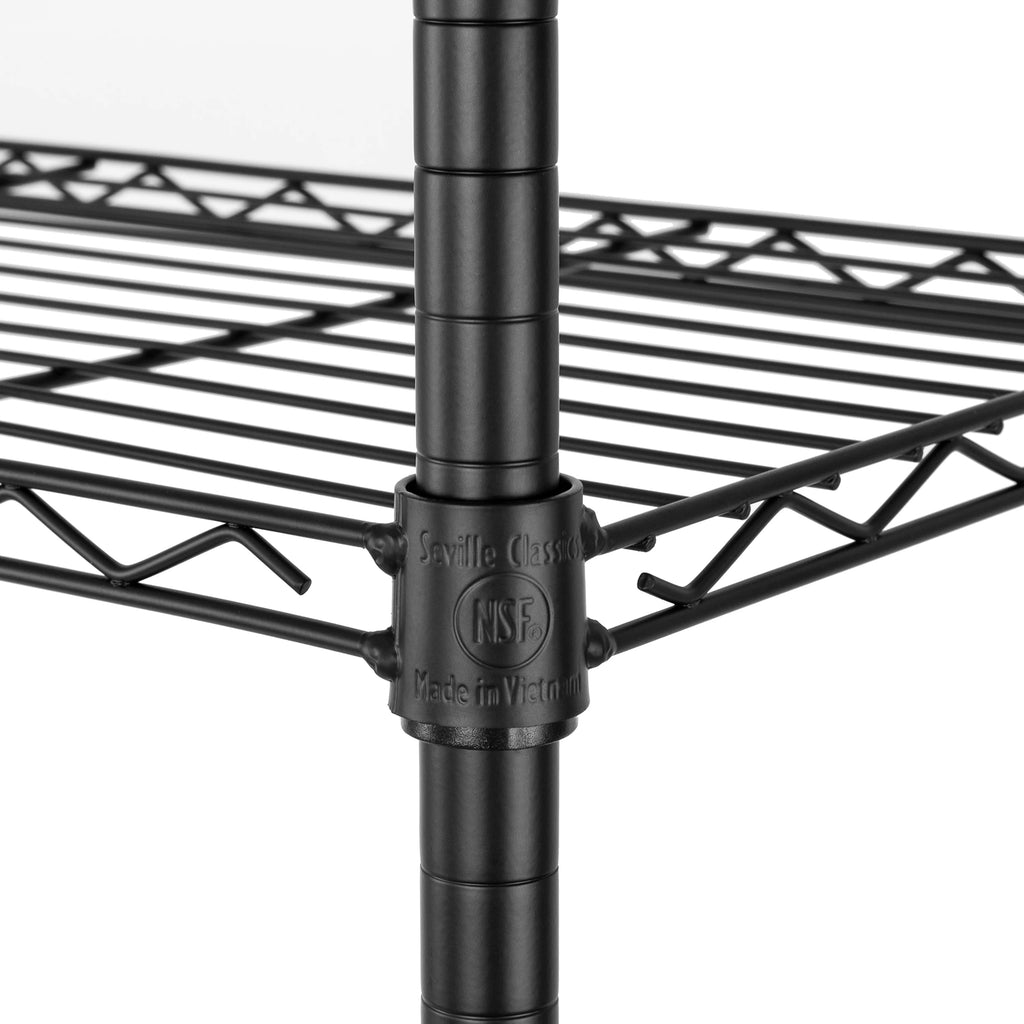 Black 4-Tier Steel Wire Shelving Unit Q974948