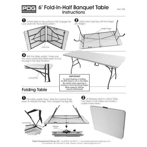 8 Foot Folding Plastic Banquet Table B132