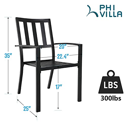 Black Set of 2 Metal Patio Dining Chairs C1040
