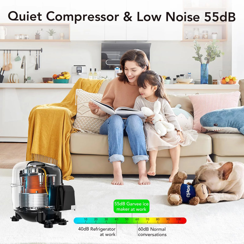 Commercial Stainless Steel Ice Maker Machine with 33lbs Ice Storage Capacity P6671