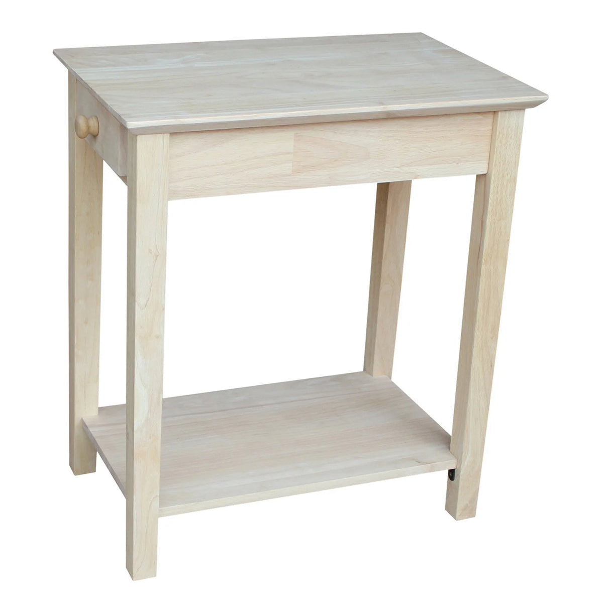 Solid Wood Unfinished 1-Drawer End Table V55802
