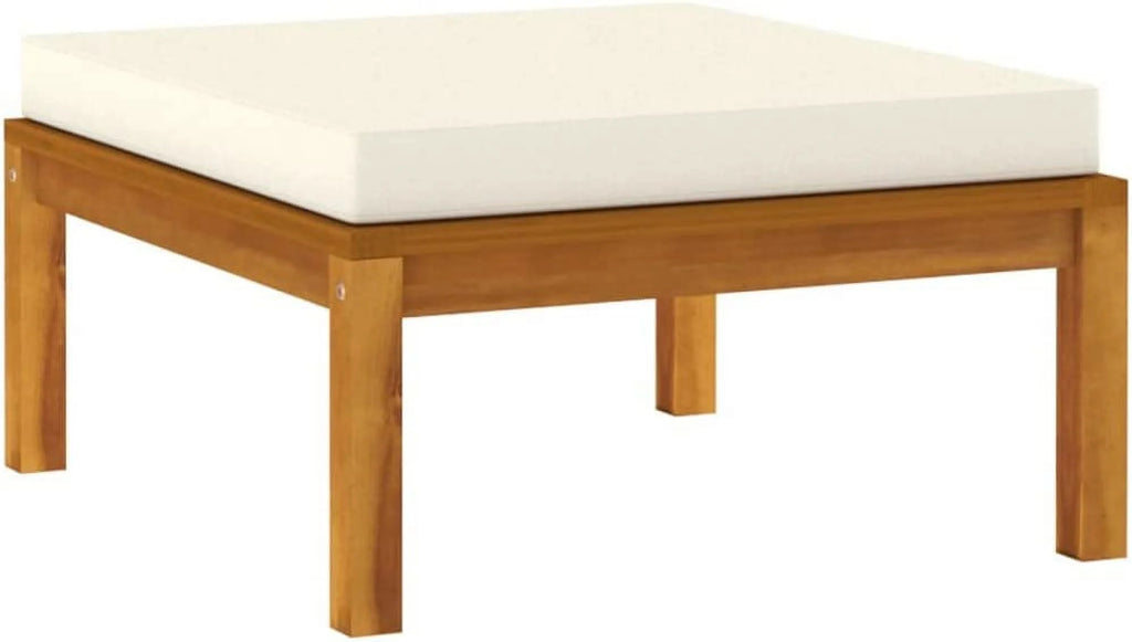 Patio Chairs with Tea Table and Cushions Solid Acacia Wood A686182