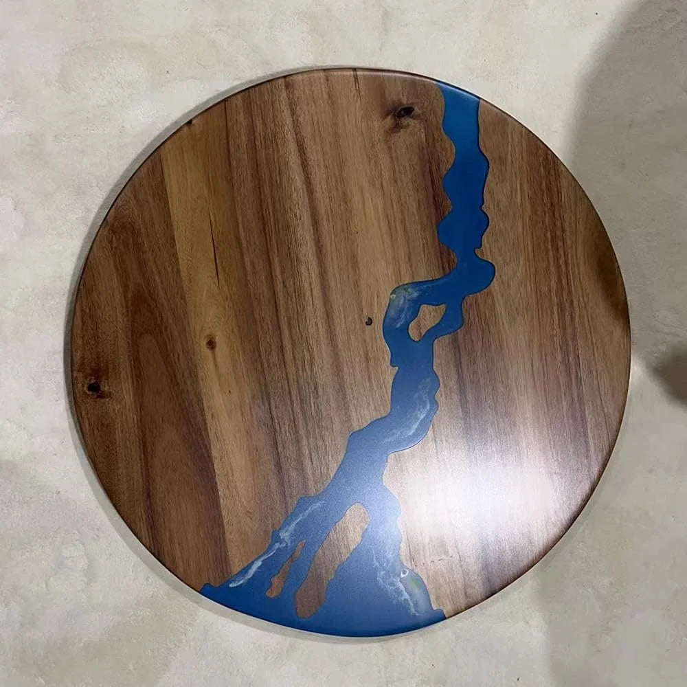 Round Teak Wood Resin Coffee Table G755