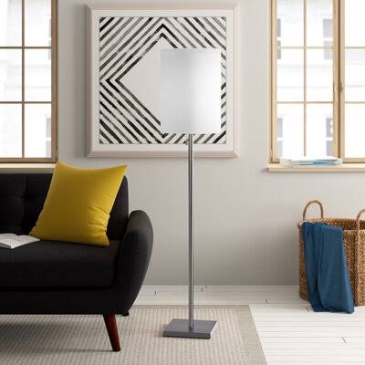 60.5x22 Floor Lamp Brushed Steel White J2919