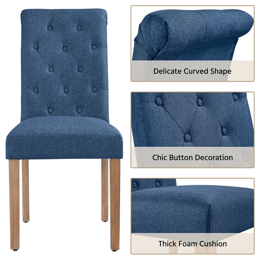 Blue Fabric Upholstered Dining Chair Set of 2 K8123