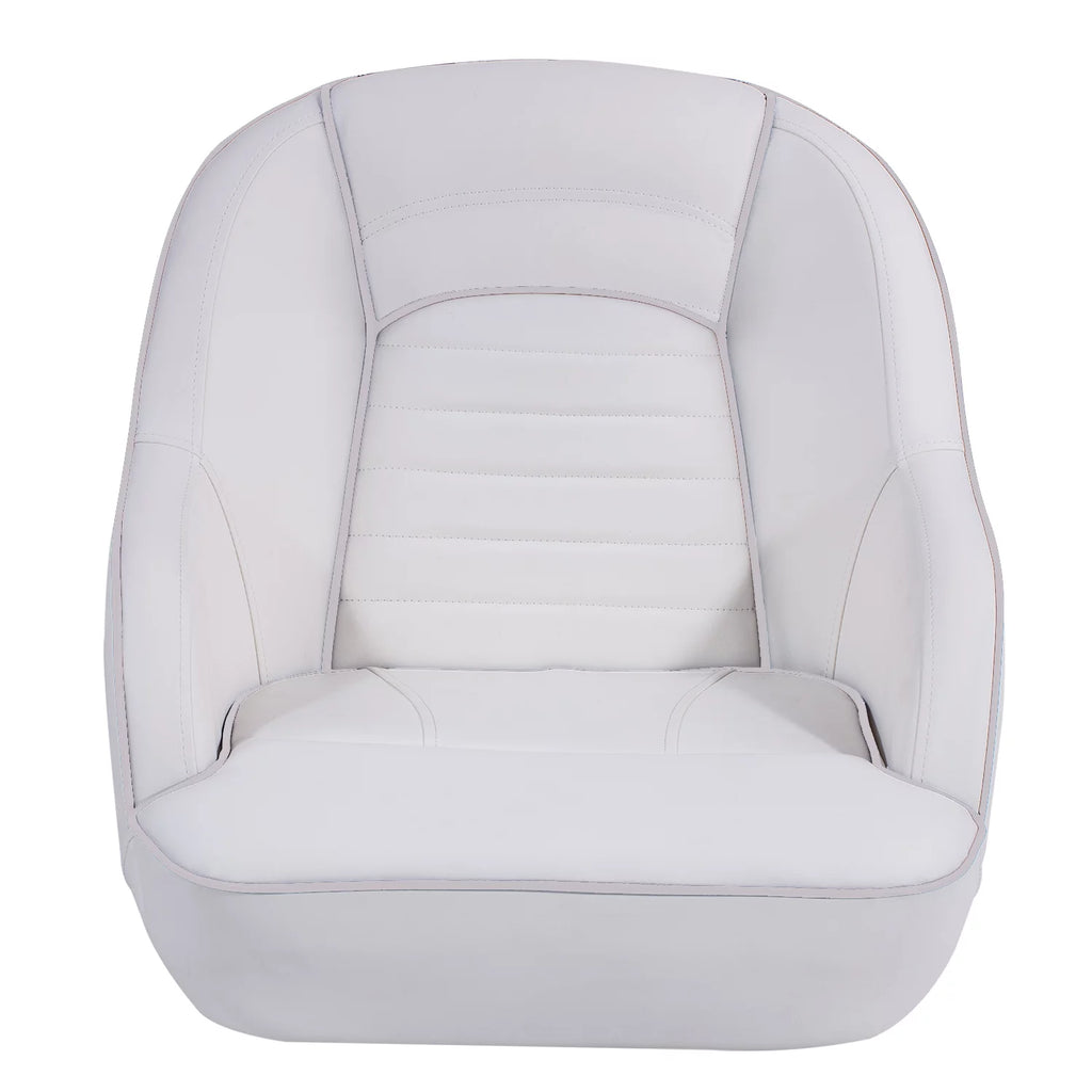 White Pontoon Boat Bucket Seat with Cover O7817