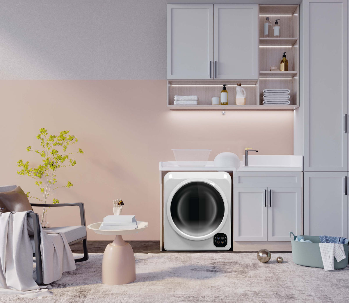 White 3.75 Cu ft Ventless Electric Dryer T3877