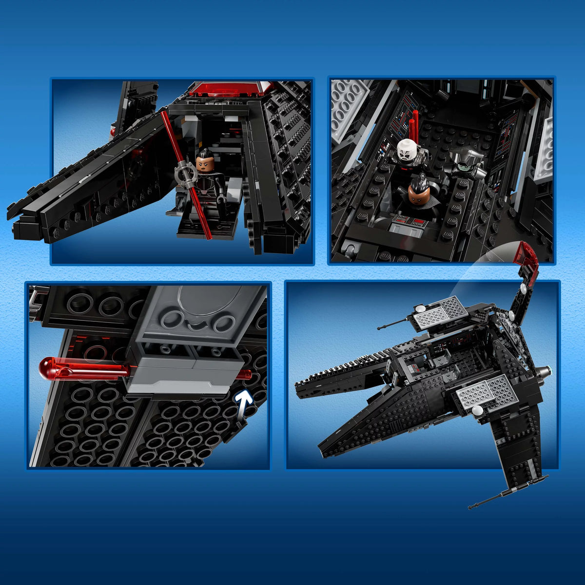 Buildable Toy Starship with Minifigure and Lightsabers B558