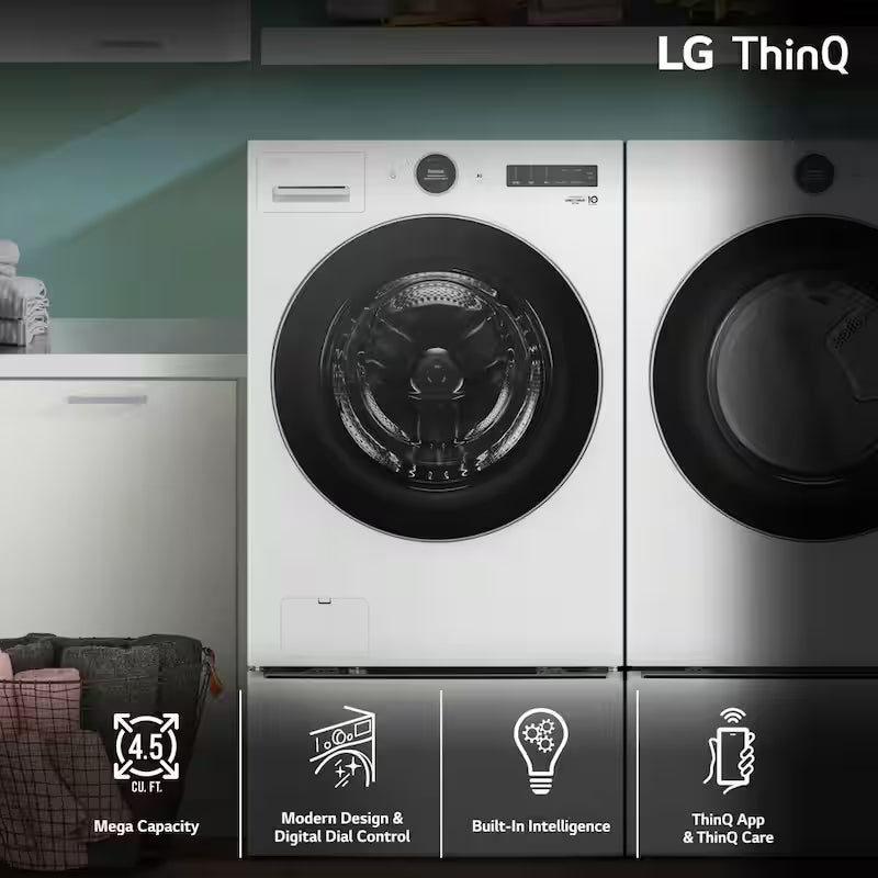 4.5 cu. ft. White Smart Front Load Washer with Steam I26912