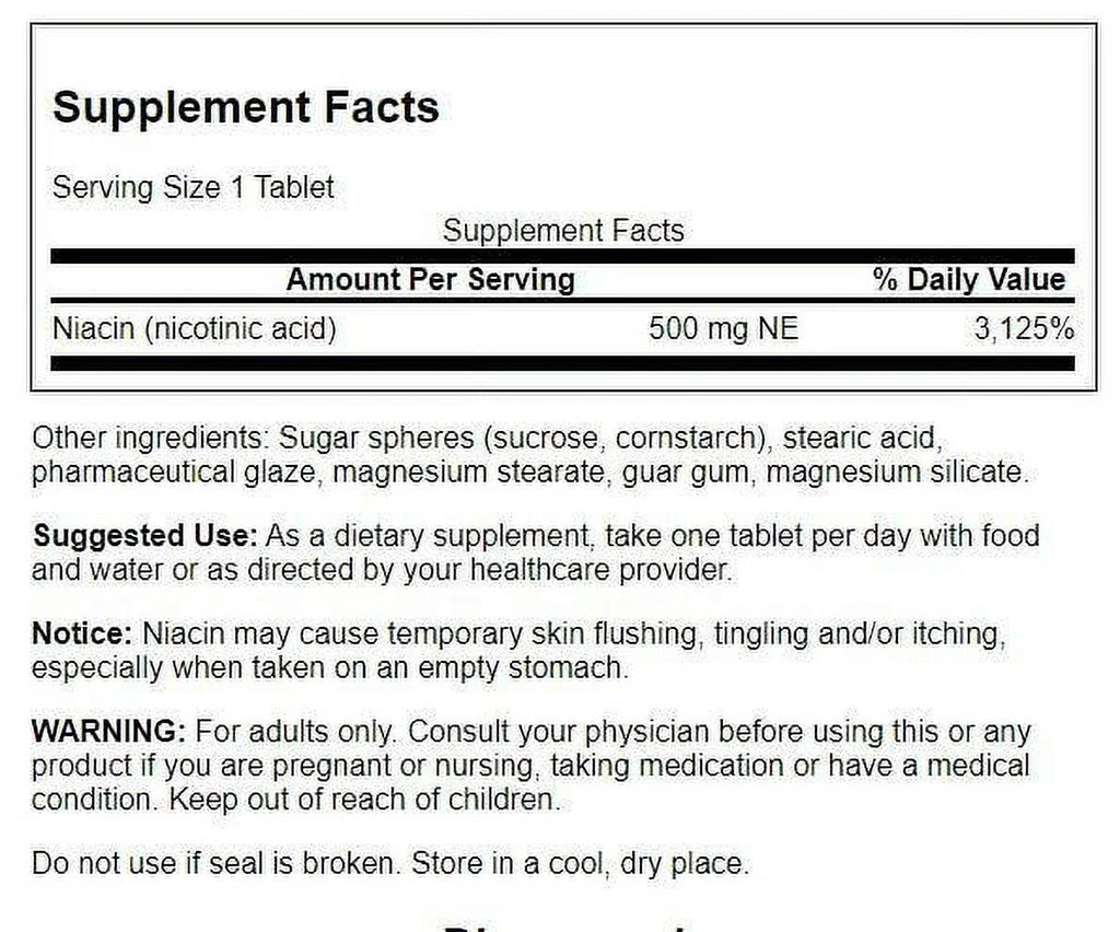 Niacin 500 mg 90 Tabs 2 Pack H66422