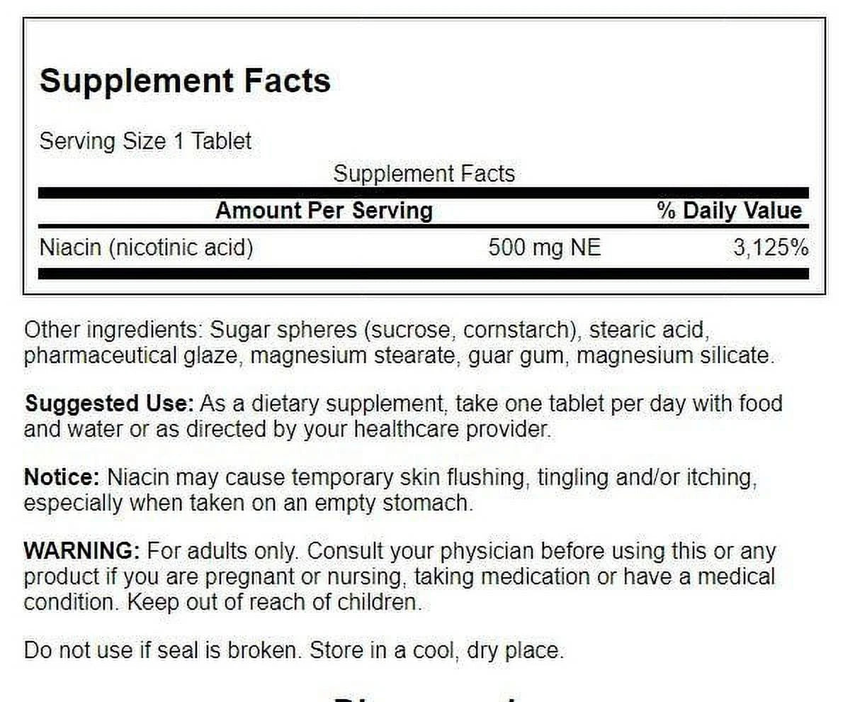 Niacin 500 mg 90 Tabs 2 Pack H66422