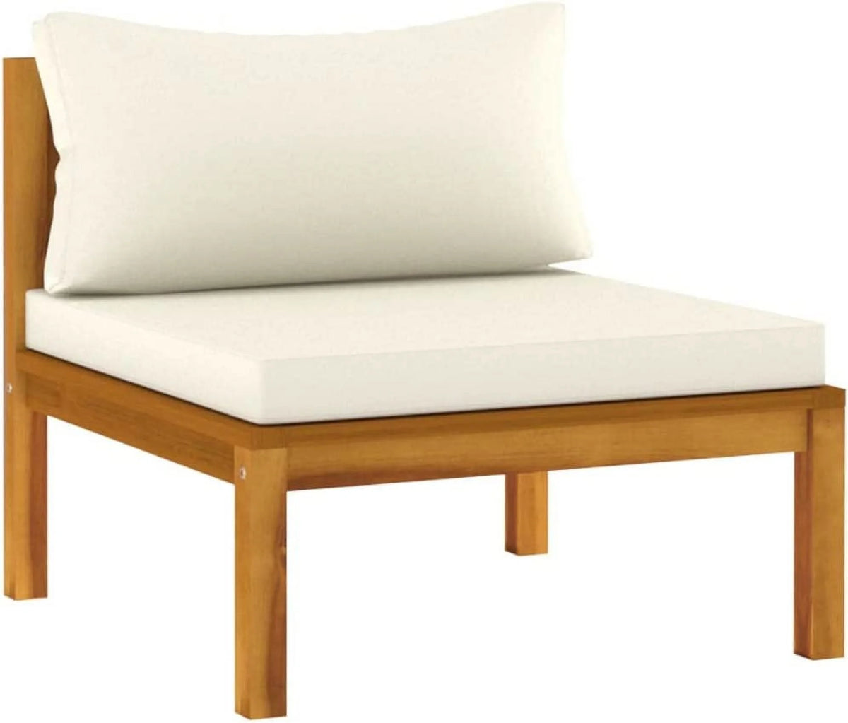 Patio Chairs with Tea Table and Cushions Solid Acacia Wood A686182