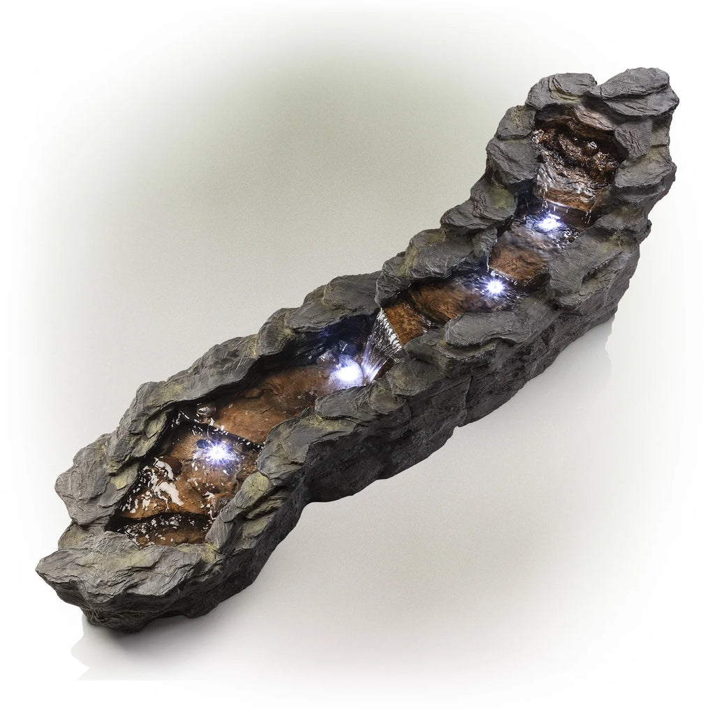 76" Outdoor Tiering Water Fountain with LED Lights Z683508