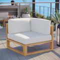 Natural White Teak Wood Corner Chair W73798
