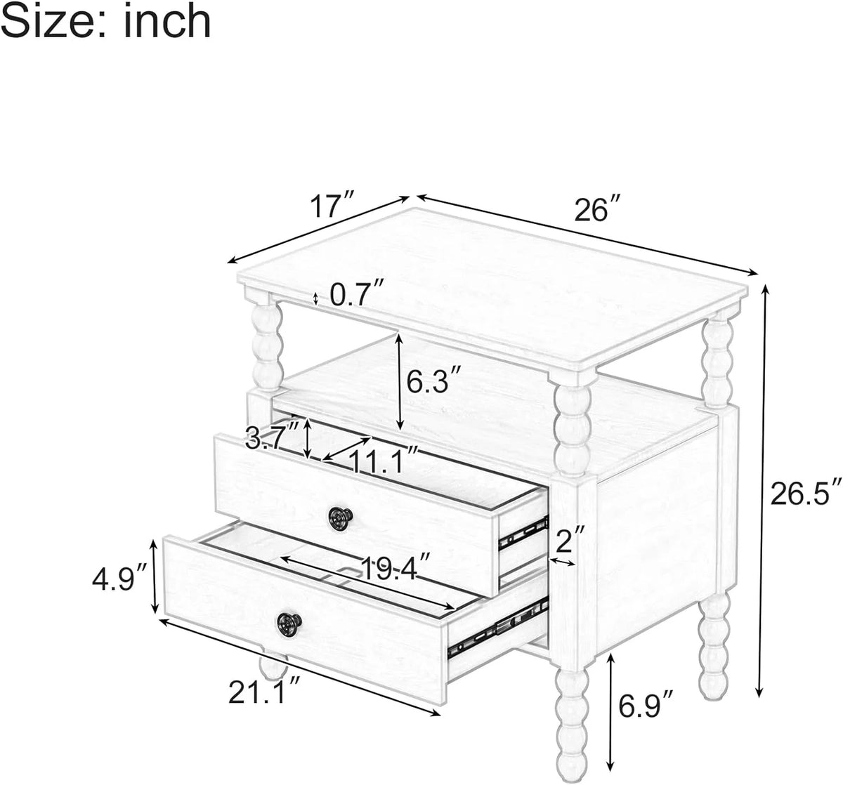 Queen Size Solid Wood Platform Bed with 2 Nightstands E392908