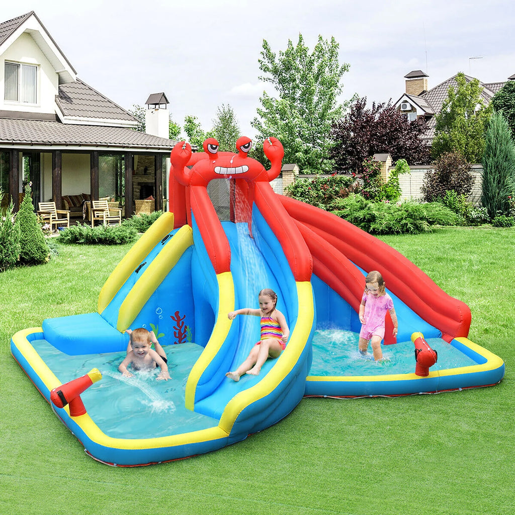 Inflatable Water Slide Bounce House Splash Pool with Blower N8546