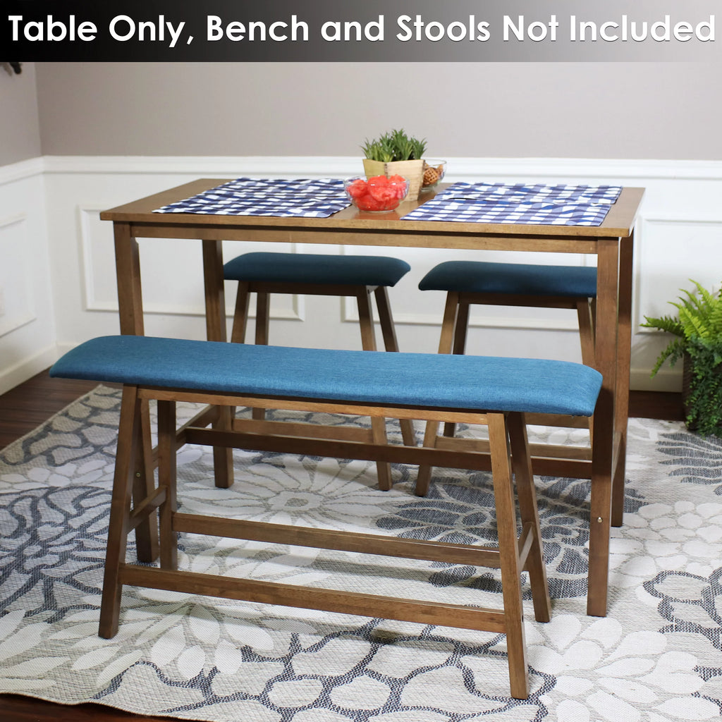 Counter-Height Wooden Dining Table Weathered Oak Finish J677