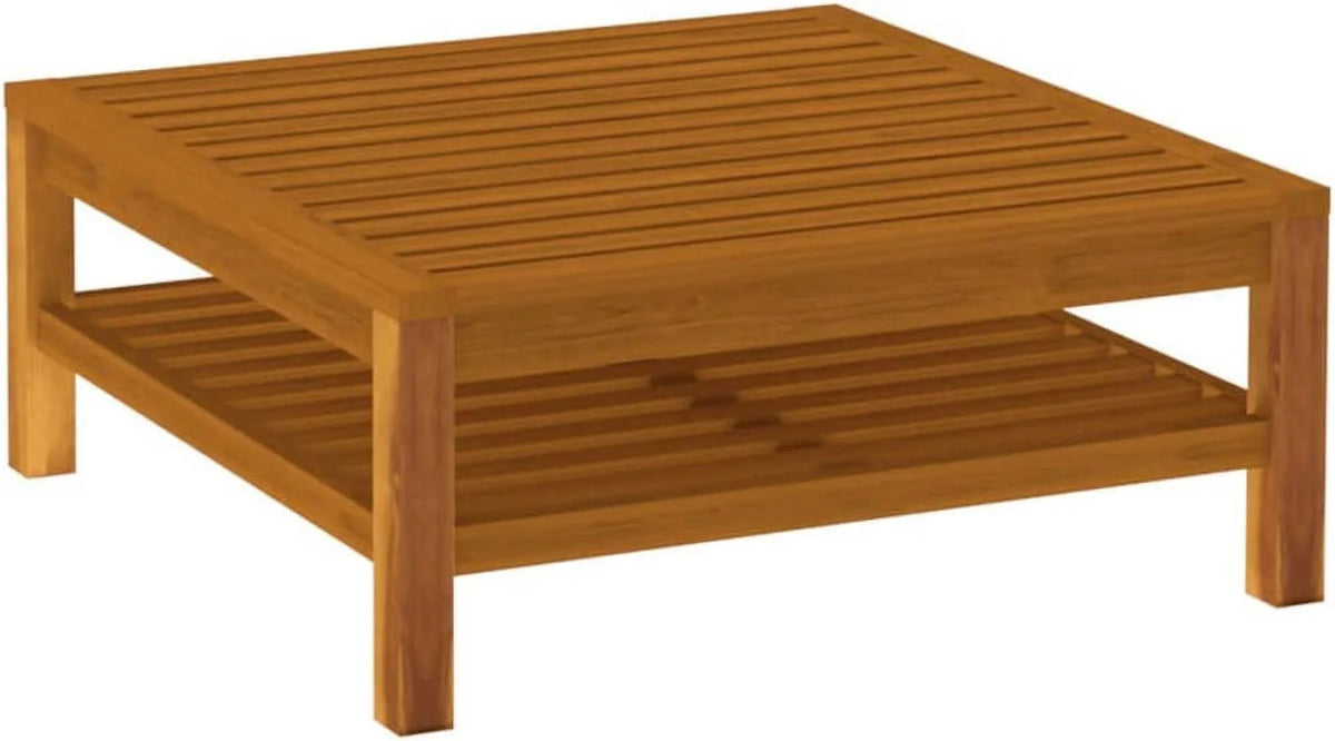 Patio Chairs with Tea Table and Cushions Solid Acacia Wood A686182