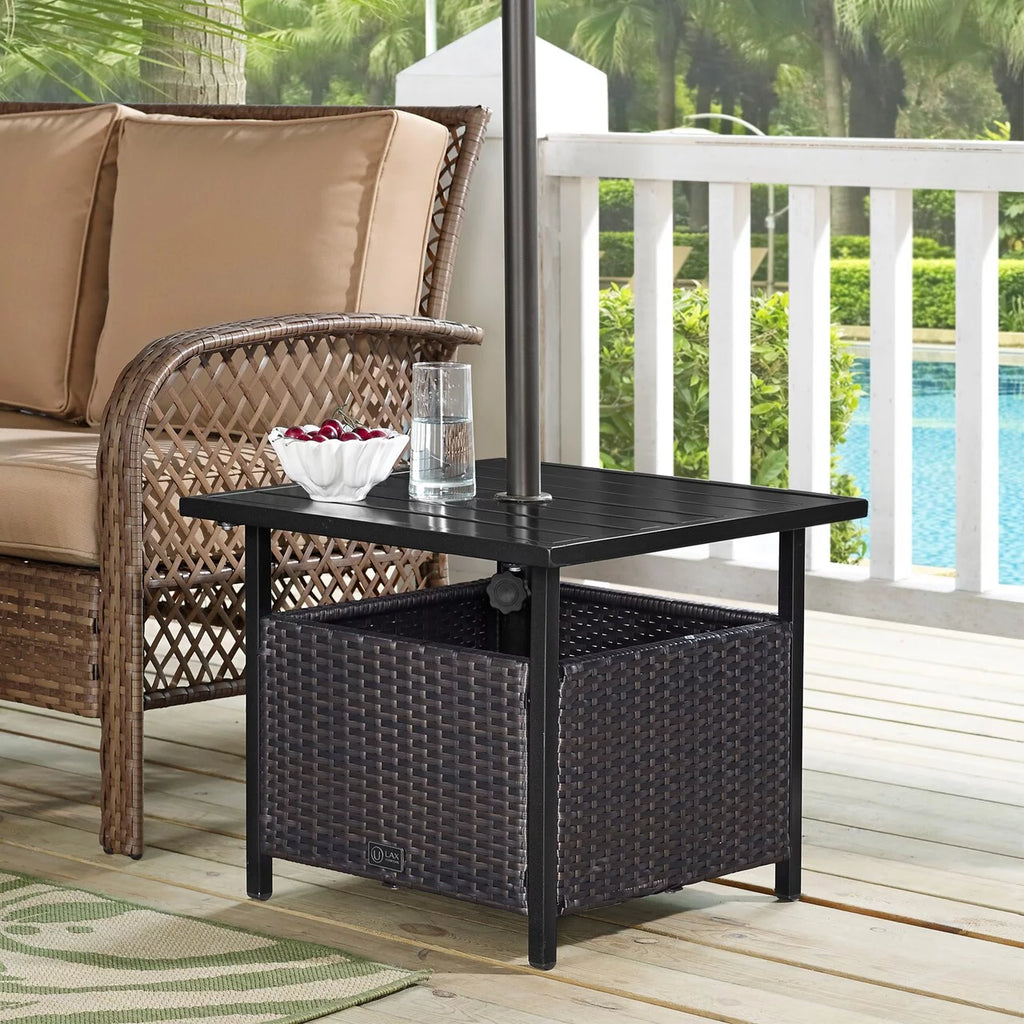 PE Wicker Umbrella Side Table Stand C226