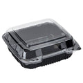8 x 8 in. Clamshell Take-Out Container Lid Black & Clear Case of 200 T648906