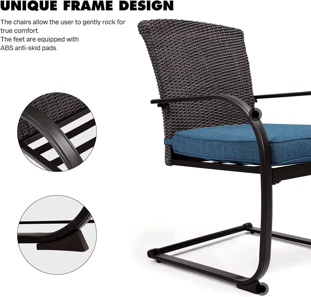 2 Piece Outdoor Wicker Dining Chairs Set of 2 with Cushions K818878