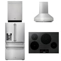30 Induction Cooktop, Range Hood, Refrigerator with Water and Ice Dispenser, Dishwasher Z6492