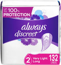 Size 2 Very Light Absorbency Long Length Incontinence Liners 132 Count N8375