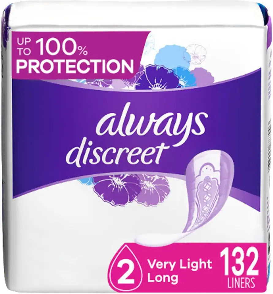 Size 2 Very Light Absorbency Long Length Incontinence Liners 132 Count N8375