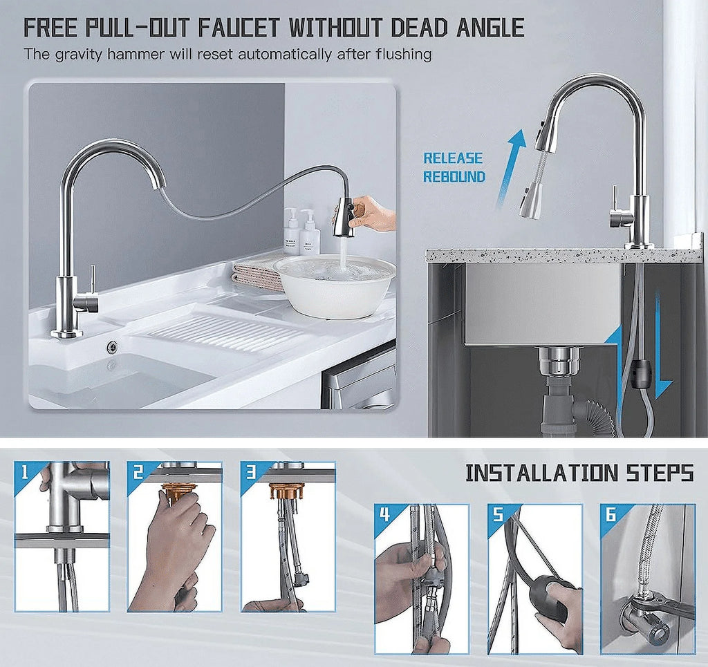 Kitchen Faucet with Pull Down Sprayer Single Handle I17860