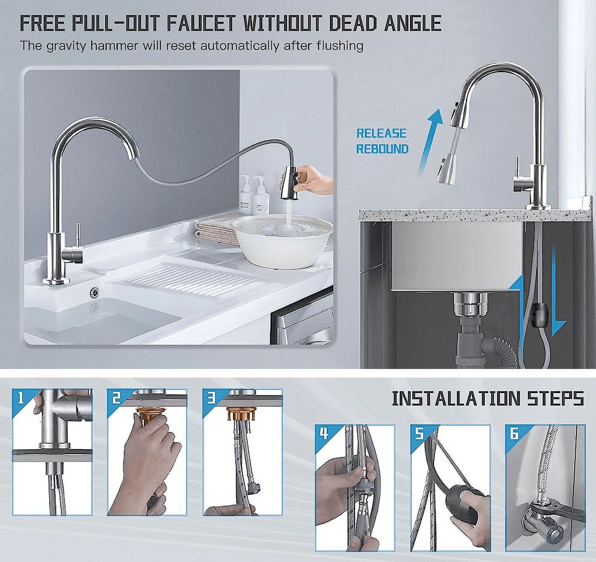 Kitchen Faucet with Pull Down Sprayer Single Handle I17860
