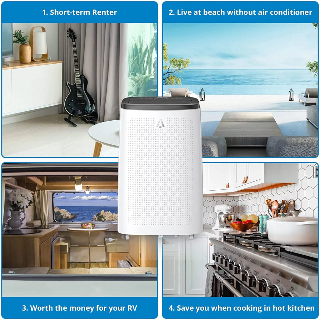 Portable Air Conditioner 14,000 BTU with Remote Control Grey O426899