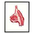 T-bone Steak Watercolor Art Print Wall Poster A704104