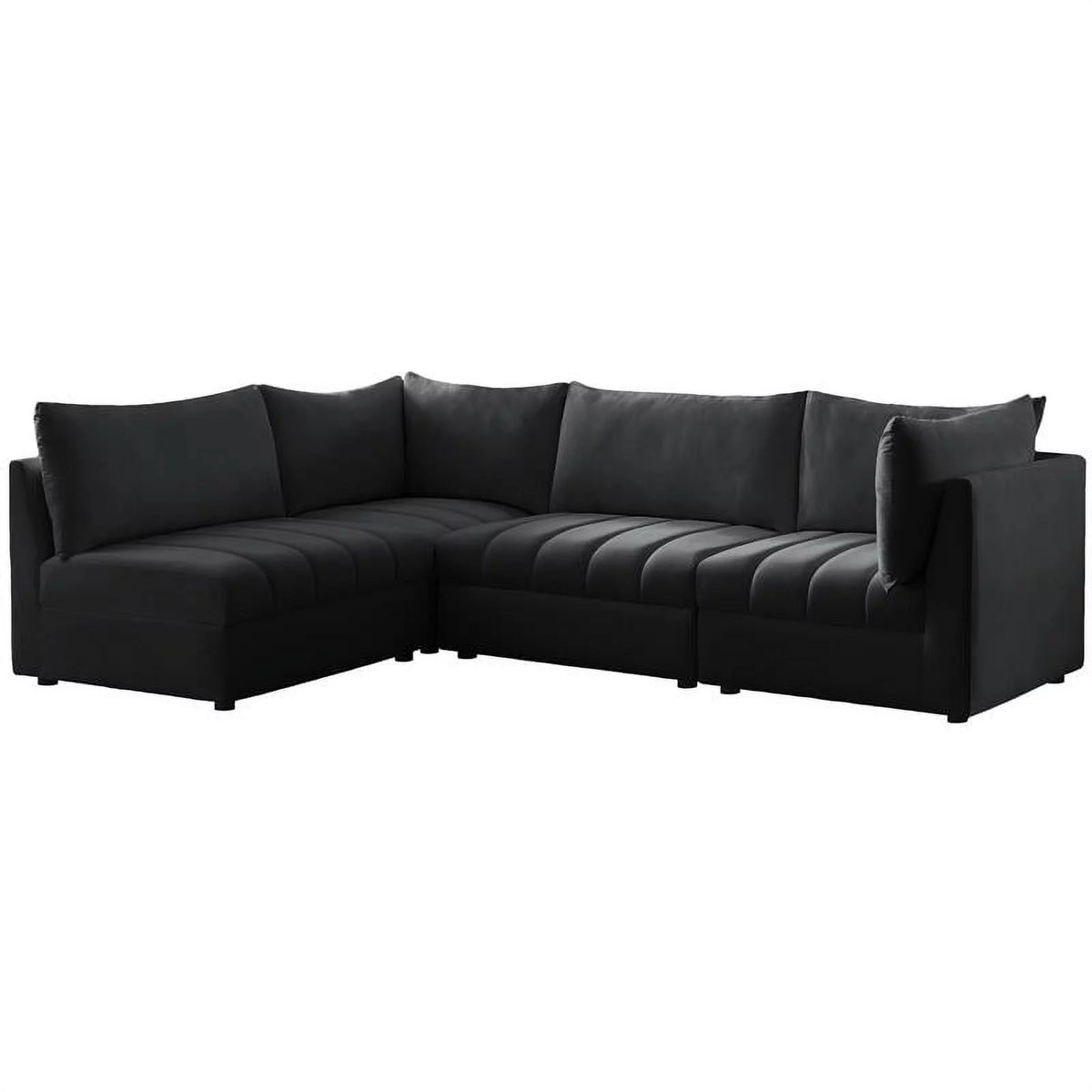 Black Velvet Modular Sectional I503