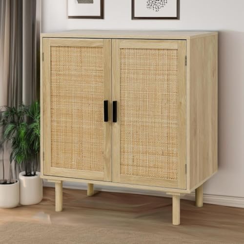 Black Rattan Sideboard Buffet Cabinet R9452